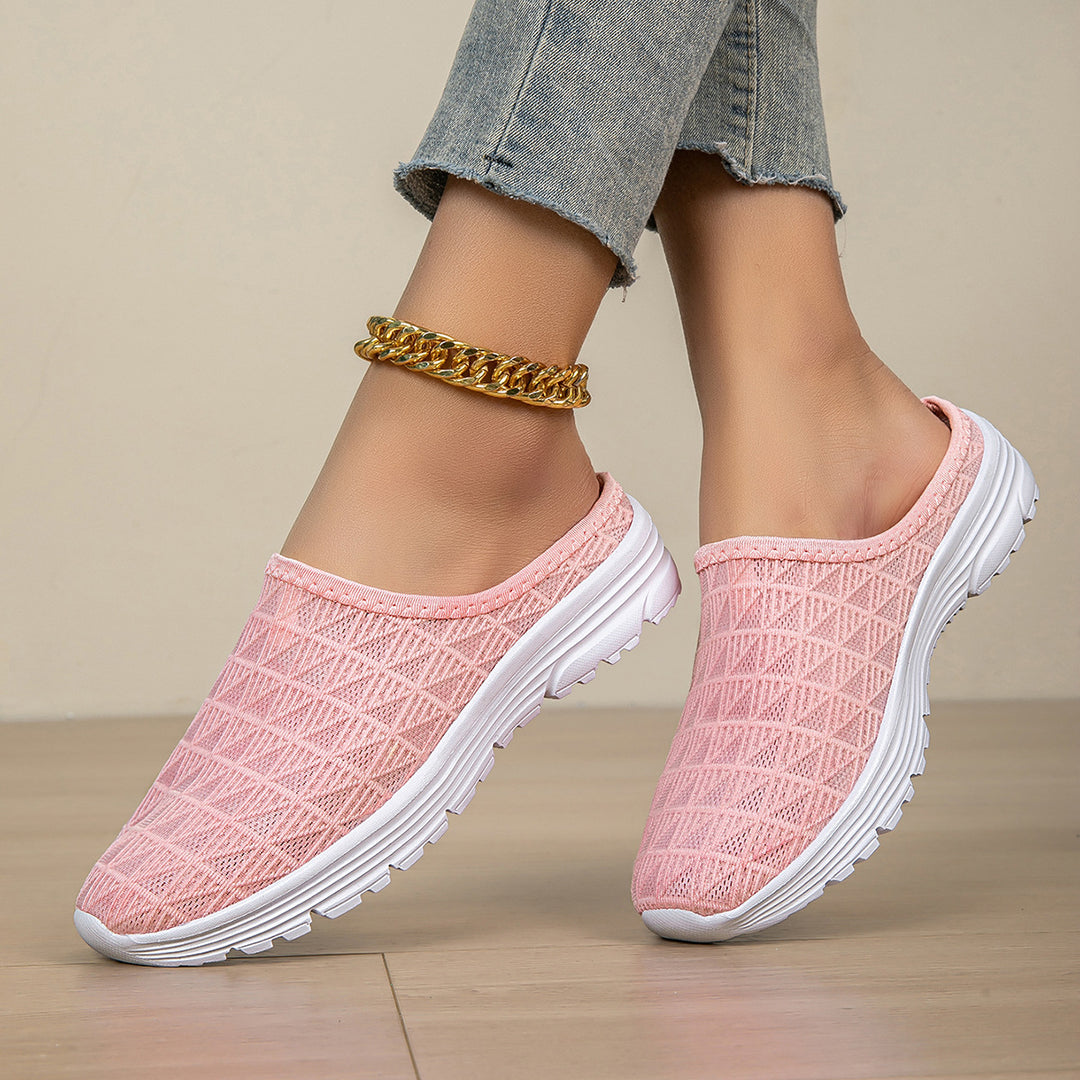 Ladies' breathable mesh slippers with diamond-structured upper and cushioned lightweight sole Mune Fashion