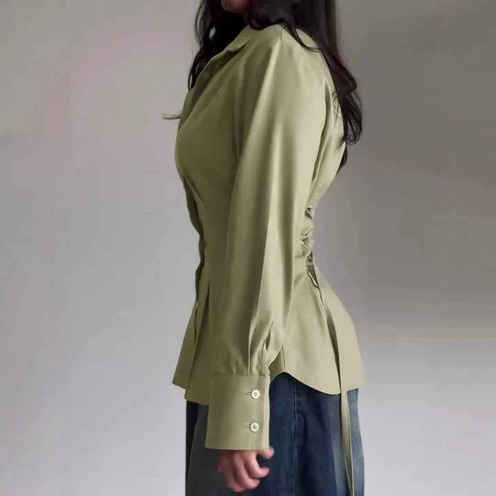 Women's Tailored Shirt with Austrian Seams, Defined Waist and Extra Wide Cuffs Drune
