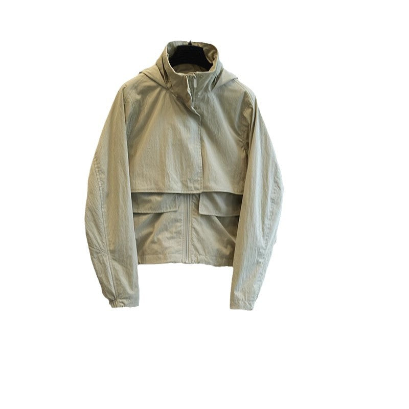 Women's Stylish Transitional Jacket with High Collar and Practical Pockets Mune Fashion
