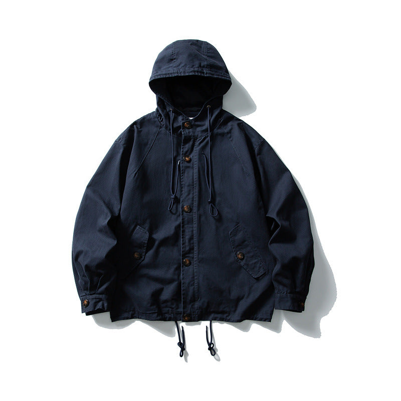 Unisex Casually cut hooded jacket made of cotton twill with drawstring Mune Fashion