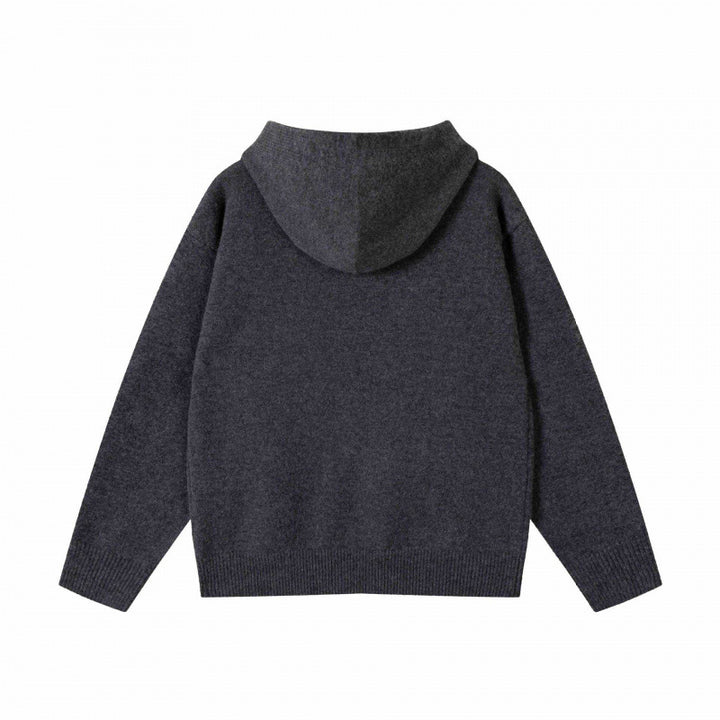 Unisex Oversized Fine Knit Hoodie with Raglan Sleeves and Ribbed Hem Mune Fashion