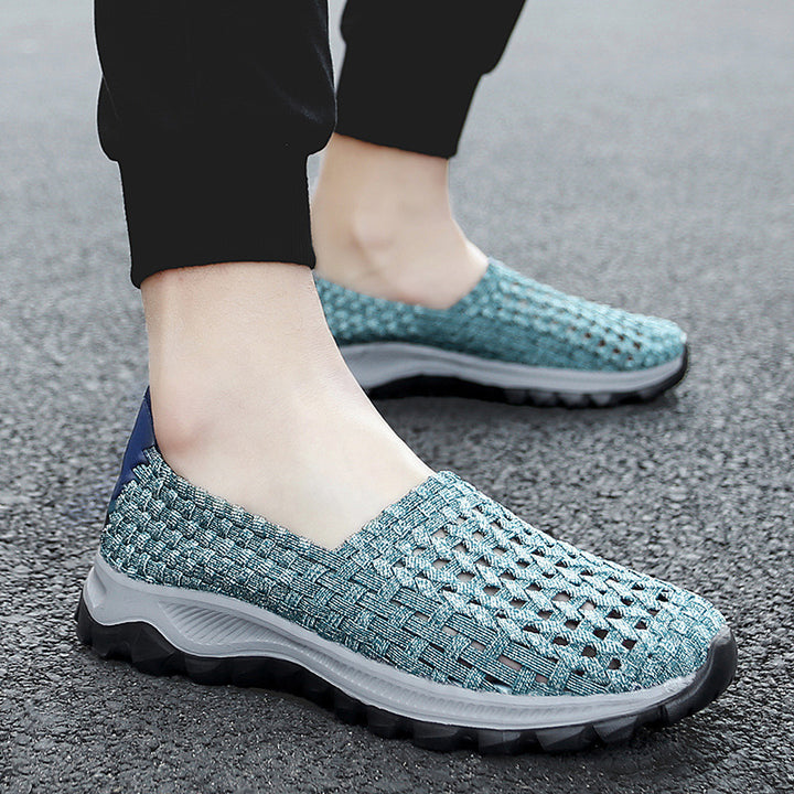 Unisex braided elastic slippers with lightweight cushioning sole Mune Fashion