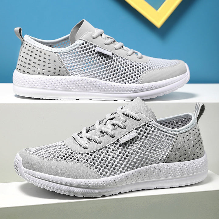 Unisex nan lightweight comfort walking shoe with airy honeycomb mesh, ergonomic cushioning sole and pull tab Mune Fashion