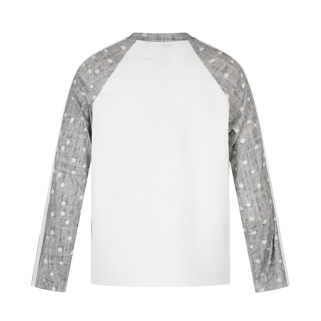 Unisex waffle texture sweatshirt with transparent contrast sleeves, raglan and side stripes Mune Fashion