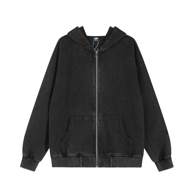Women Oversize Hoodie Sweatshirt with Star Appliqués and Vintage Wash Mune Fashion
