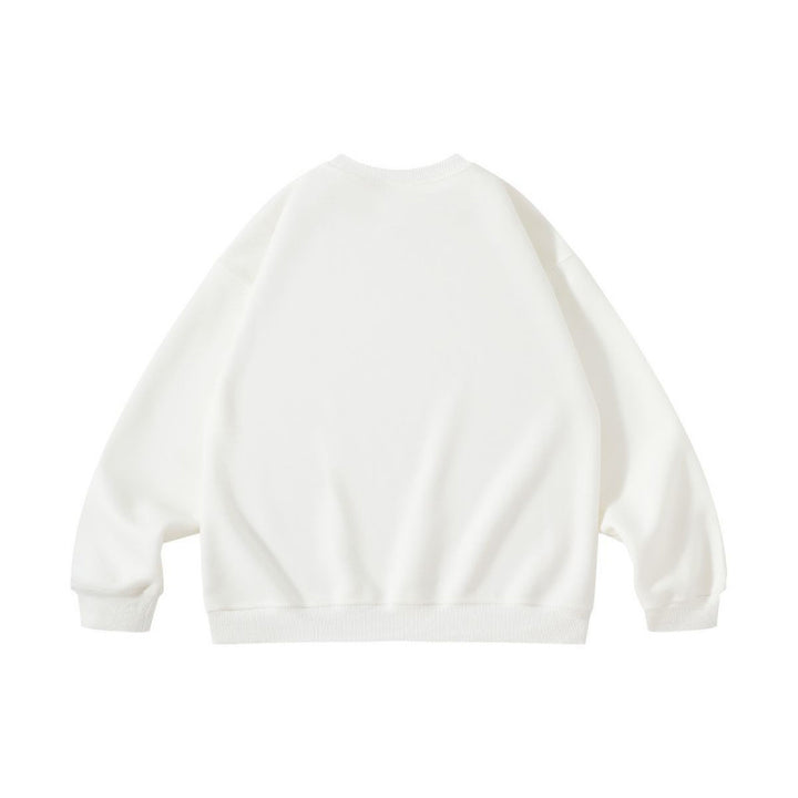 Unisex Oversize Sweatshirt with Retro Burger Print, Round Neckline and Ribbed Cuffs Mune Fashion