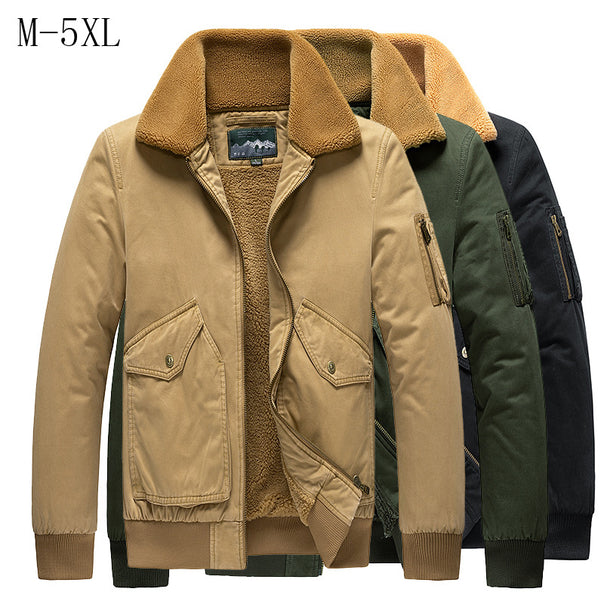 Men's Pilot Blouson with Sherpa Lining and Turn-Down Collar Mune Fashion