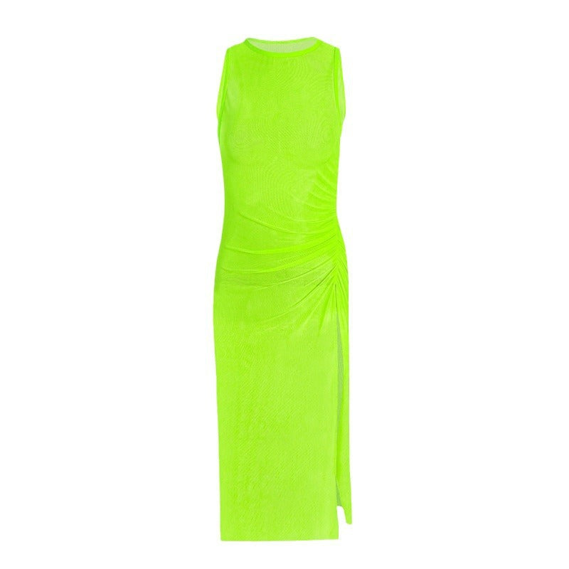 Women Elegant, figure-hugging midnight dress with pleats Mune Fashion