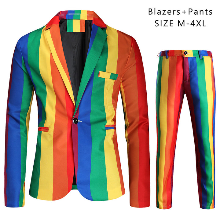 Men's statement two-piece with striking vertical stripes, blazer & suit pants Mune Fashion