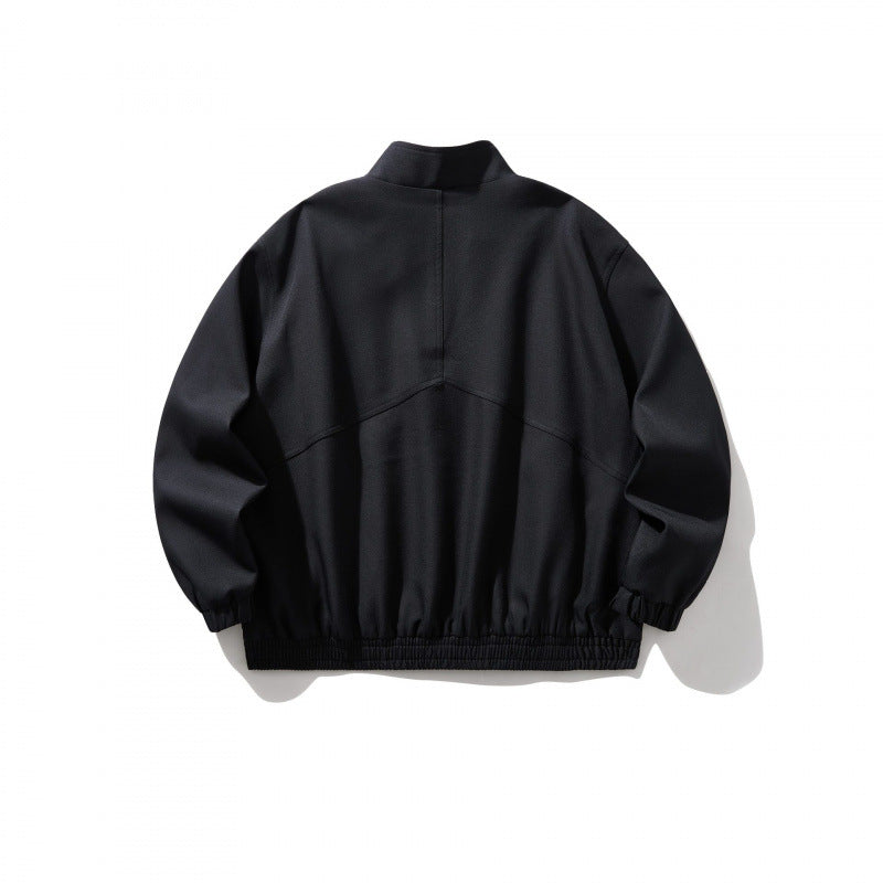 Unisex Light Oversized Zip Jacket in Bomber Style with Stand-up Collar and Elastic Hem Mune Fashion