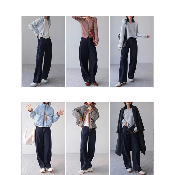 Ladies Wide Jeans with High Waist Mune Fashion
