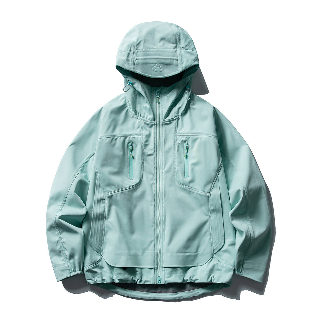 Women's water-repellent softshell jacket with hood and two-way zipper Mune Fashion