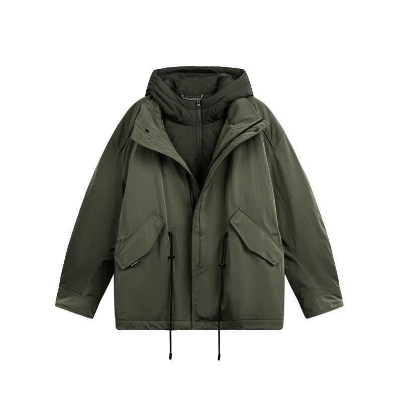 Men's Oversize Parka with Quilted Padding and Drawstring Mune Fashion