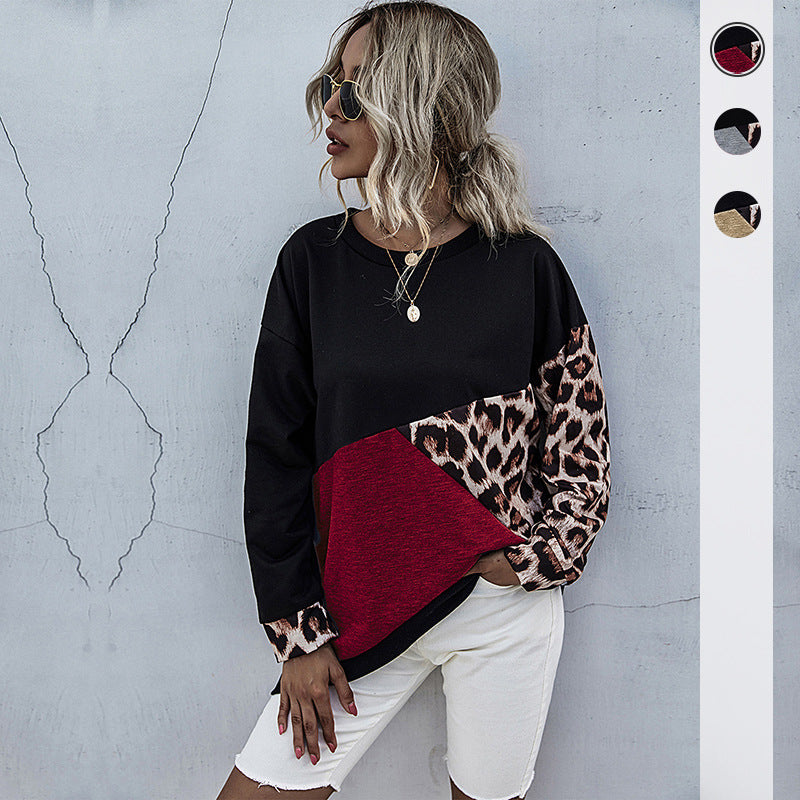 Women Oversize Colorblock Sweatshirt with Leo Sleeves and Round Neck Mune Fashion
