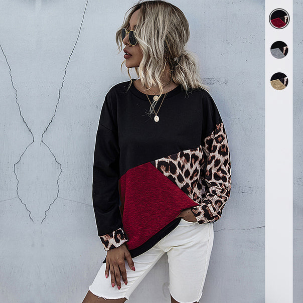 Women Oversize Colorblock Sweatshirt with Leo Sleeves and Round Neck Mune Fashion