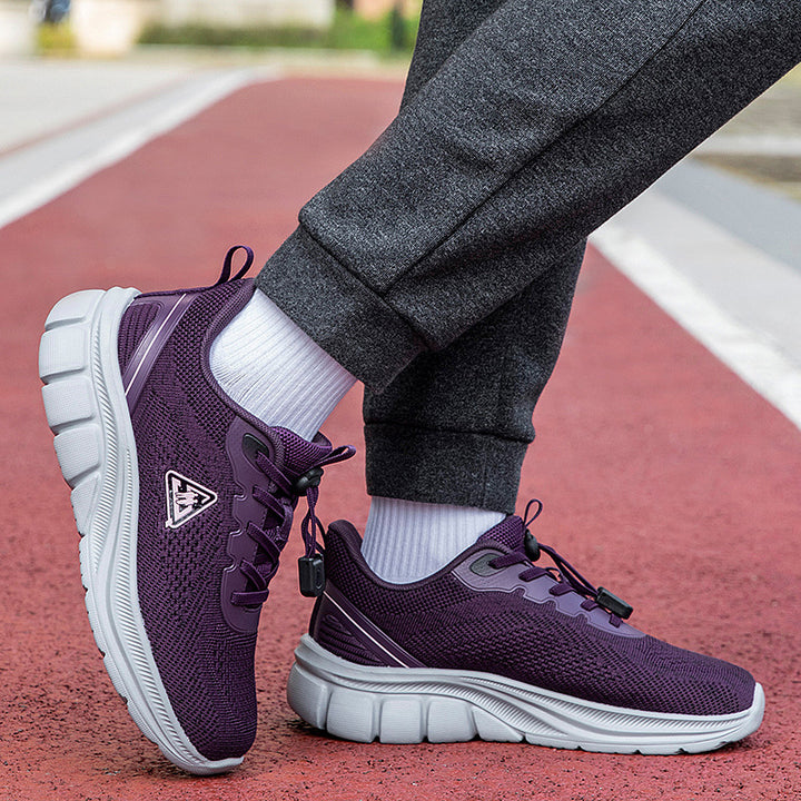 Women's lightweight breathable knitted walking sneakers with quick-lacing system and ergonomic EVA cushioning Mune Fashion