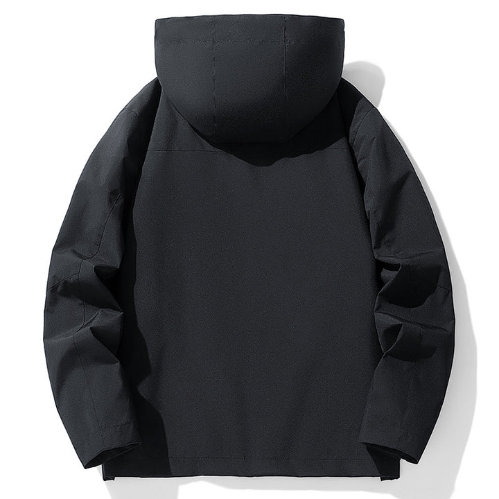 Men's three-layer water-repellent hooded outdoor jacket with mesh lining and concealed zipper Mune Fashion