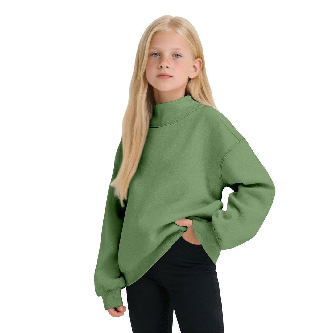 Women Casual Funnel-Neck Sweatshirt in Oversized Cut with Dropped Shoulder Mune Fashion