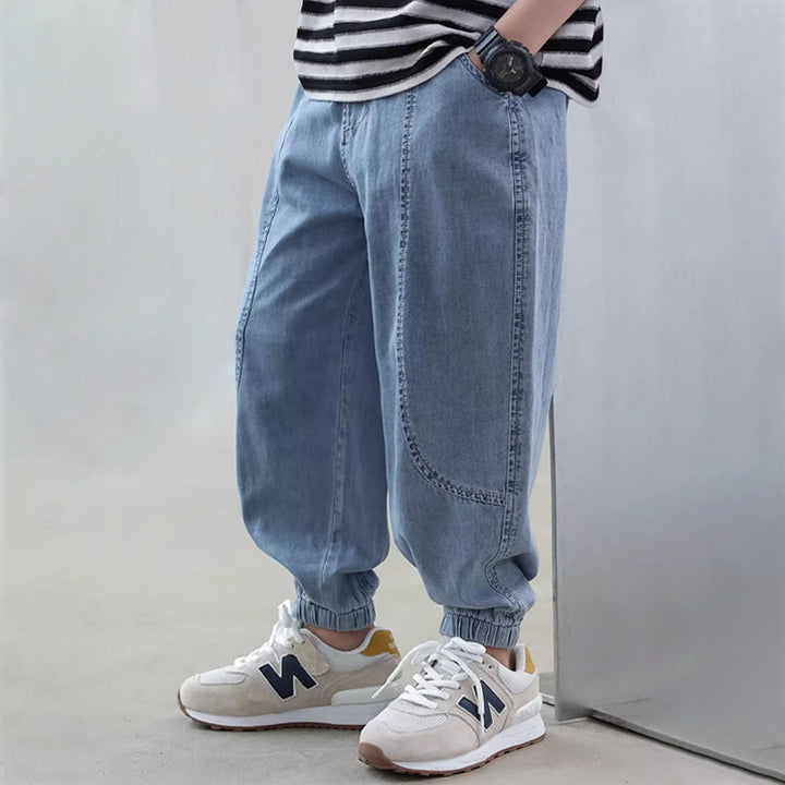 Unisex casual denim pants with elastic cuffs Mune Fashion