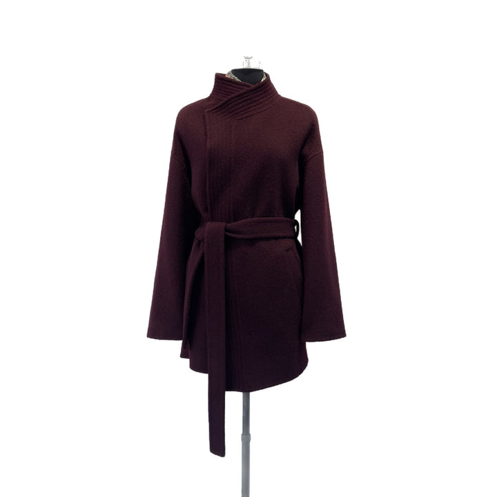 Ladies Comfortable Belted Cardigan Shawl Collar Mune Fashion
