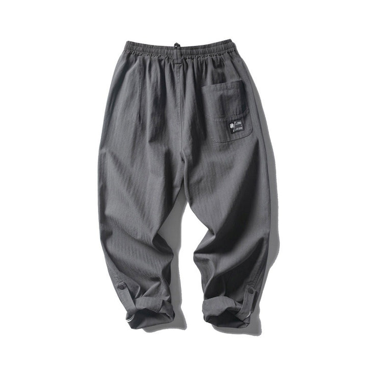 Men's Loose Baggy Cargo Pants with Elastic Waistband Drawstring and Knee Paneling Mune Fashion