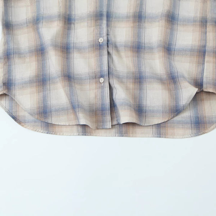 Women Oversize Check Shirt made of lightweight viscose with chest pocket Mune Fashion