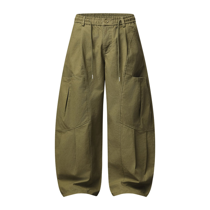 Women's Wide Cargo Culotte with Elastic Waistband and Large Flap Pockets Mune Fashion