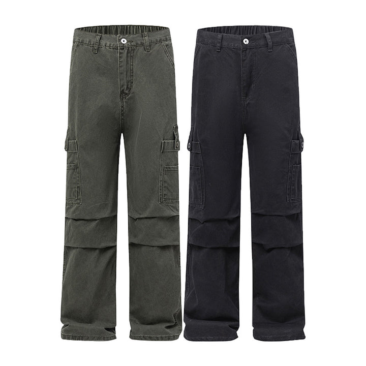 Men's loose-fitting multifunctional cargo pants with large flap pockets and straight wide legs Mune Fashion