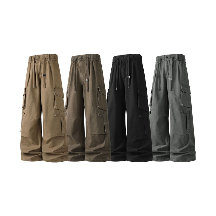 Herren Extraweite Baggy-Cargo-Hose mit Elastikbund, Tunnelzug und Mehrfach‑Utility‑Taschen Mune Fashion