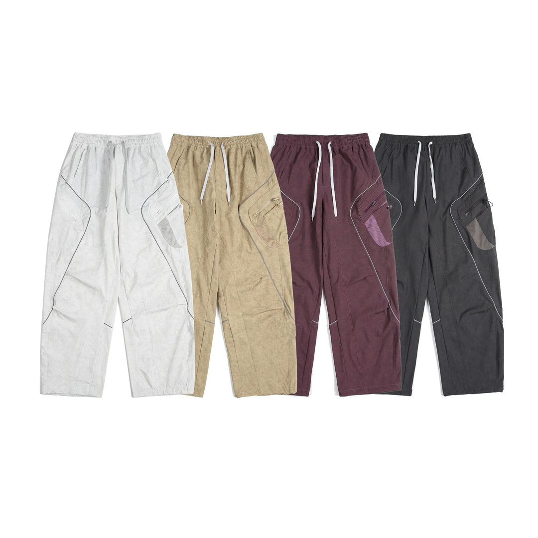 Unisex Cargo Culotte Pants with elastic waistband, zip pockets and mesh inserts Mune Fashion