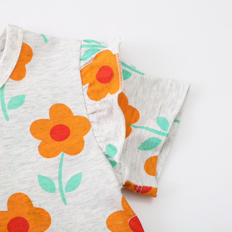 Girls summer dress with floral patterns Mune Fashion