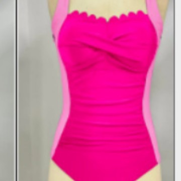 Ladies One-Piece Swimsuit with Decorative Pleats Mune Fashion