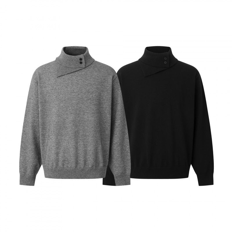 Unisex Boxy-Troyer with asymmetric funnel neck and snap button placket Mune Fashion