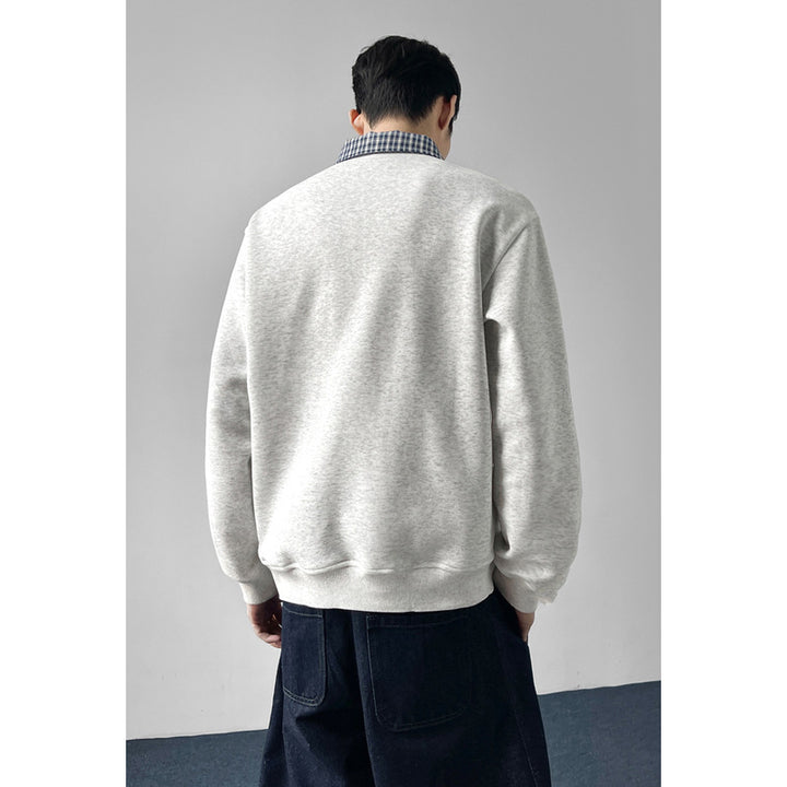 Men's Sporty Sweatshirt with Stylish Collar Mune Fashion