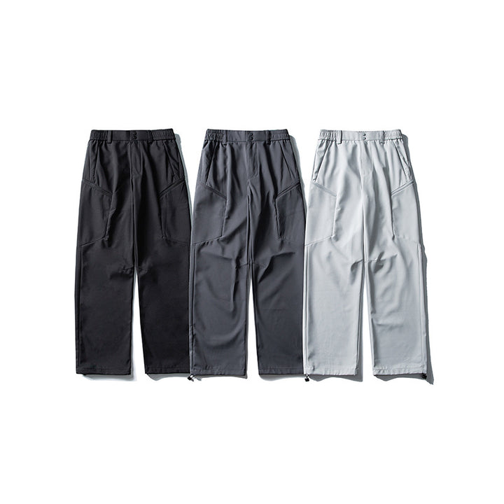 Men's Relaxed-Fit Utility Trekking Pants with Elastic Waistband, Segmented Knee Panels, and Drawstring Hem Mune Fashion
