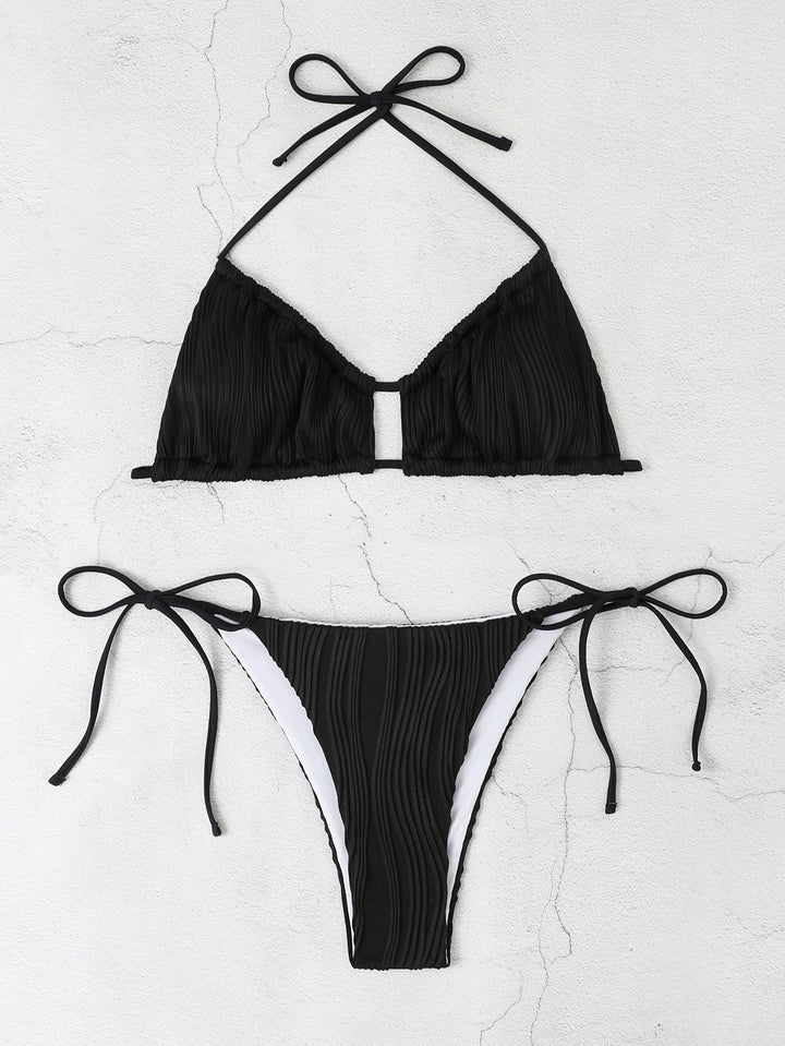Women's Triangle Bikini Set with Refined Ruffle Details Mune Fashion