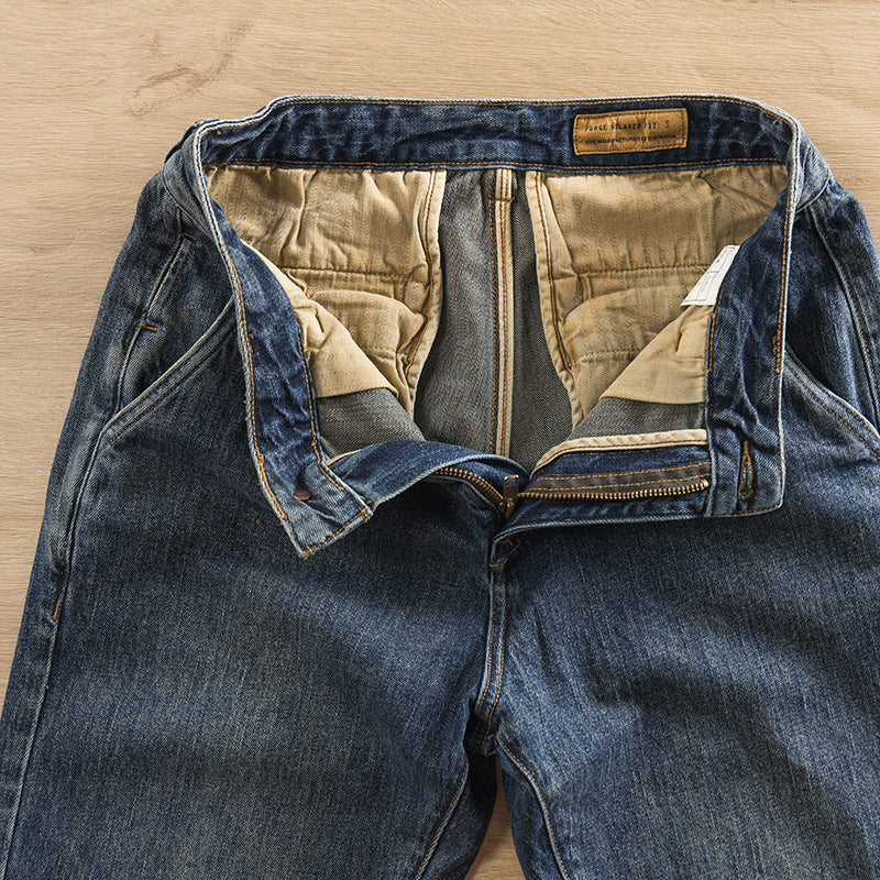 Men's Casual Jeans with Reinforced Knees Mune Fashion