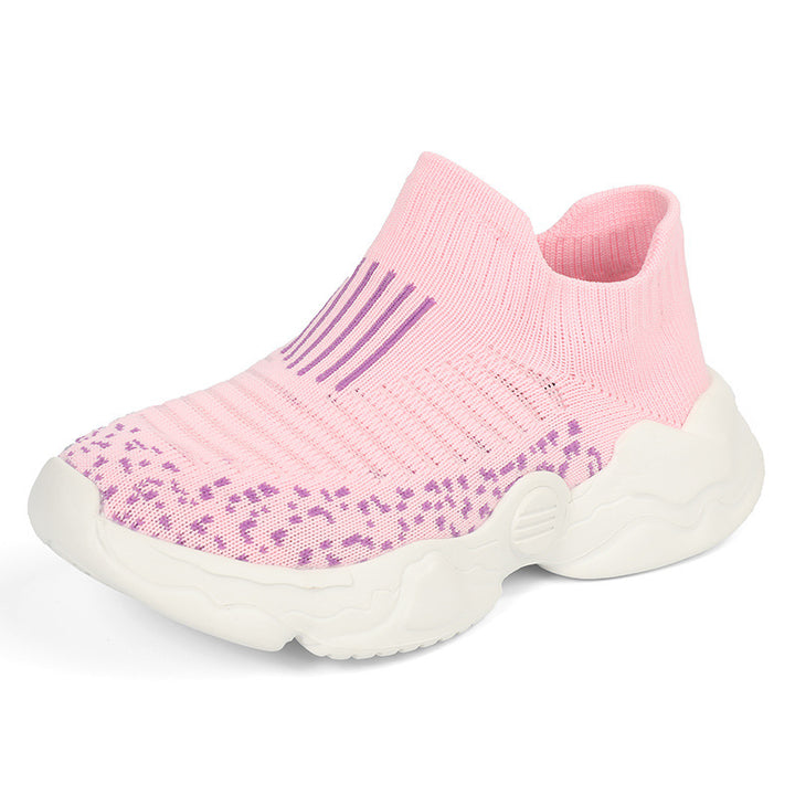 Ladies' breathable knitted sneakers with sock-like shaft and cushioning platform sole Mune Fashion