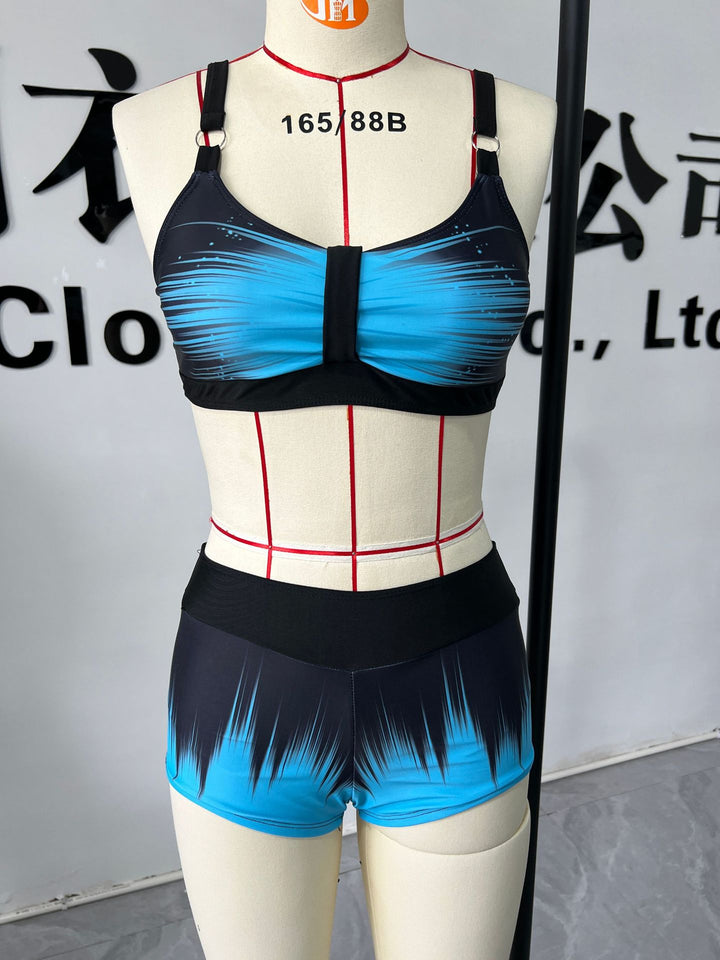 Ladies' sporty bikini set with supportive bustier top and shaping swim shorts Mune Fashion