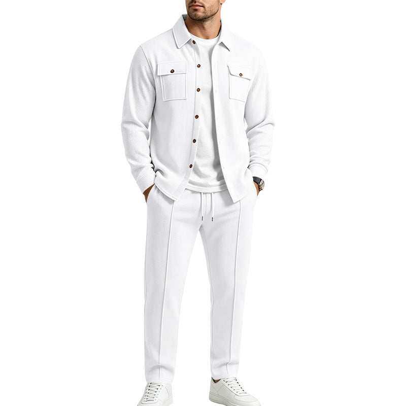Men's overshirt and jogger set made of textured knit quality Mune Fashion