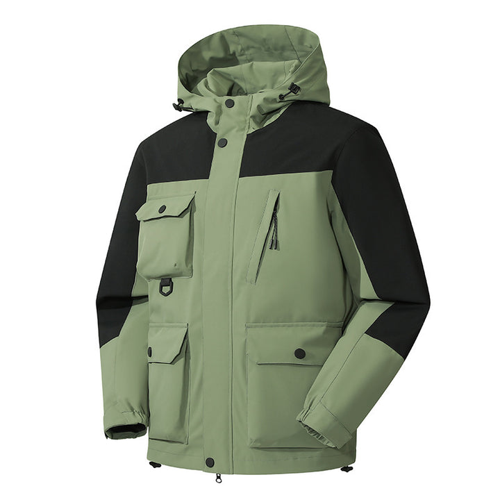 Men's Technical Utility Field Jacket with Hood, Multiple Pockets and Wind-Resistant Shell Mune Fashion