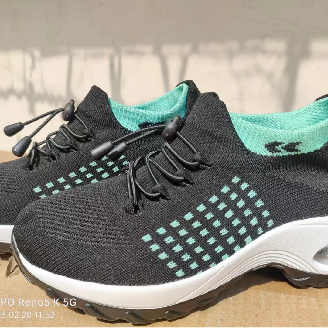 Women nan lightweight breathable knit sneakers with air cushion and high sock collar Mune Fashion