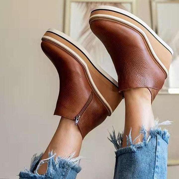 Women's ankle boots with hidden platform and elastic entrance strips Mune Fashion