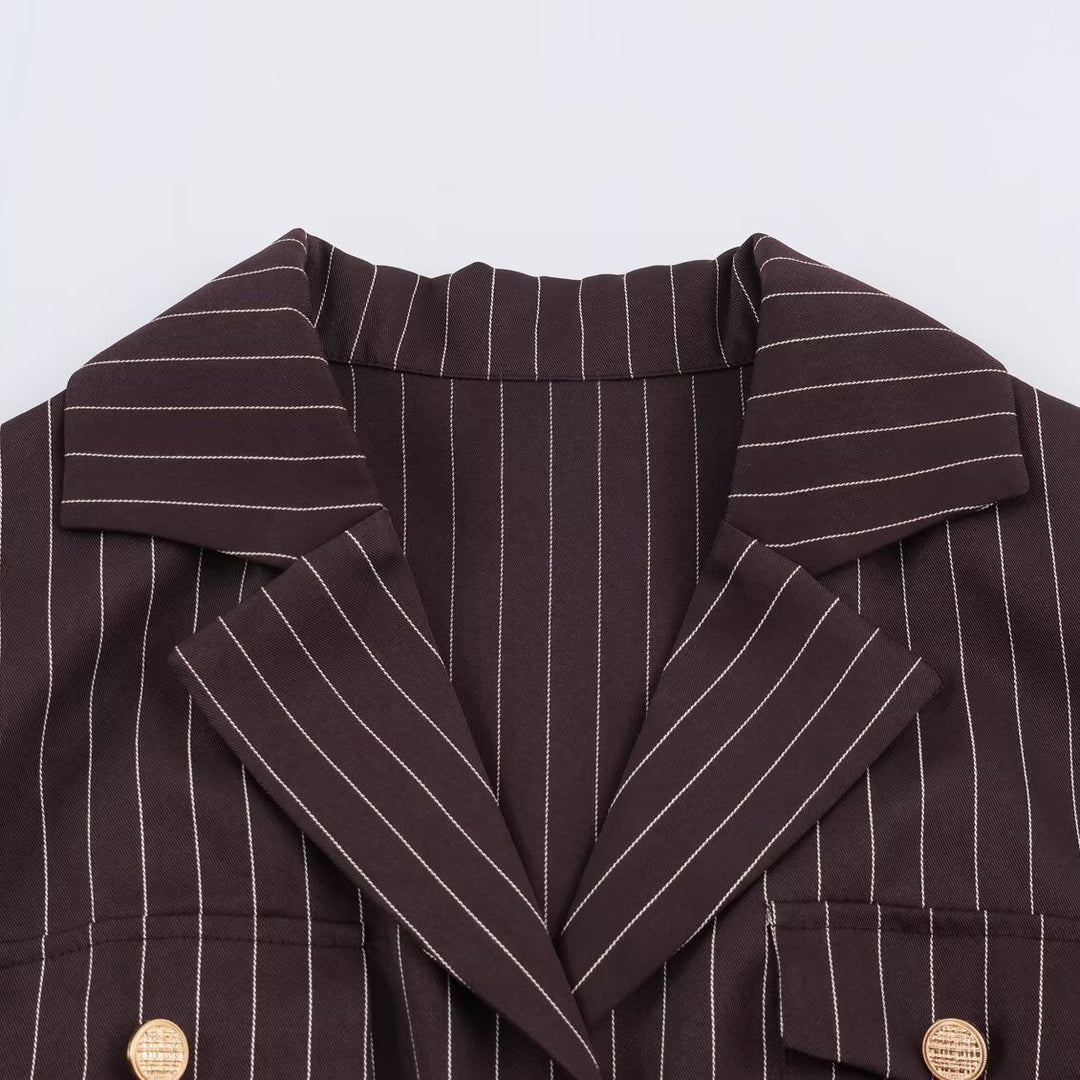 Women’s shirt dress in pinstripe look with waist belt Mune Fashion