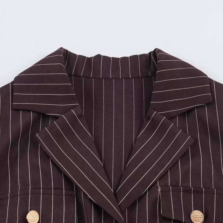 Women’s shirt dress in pinstripe look with waist belt Mune Fashion