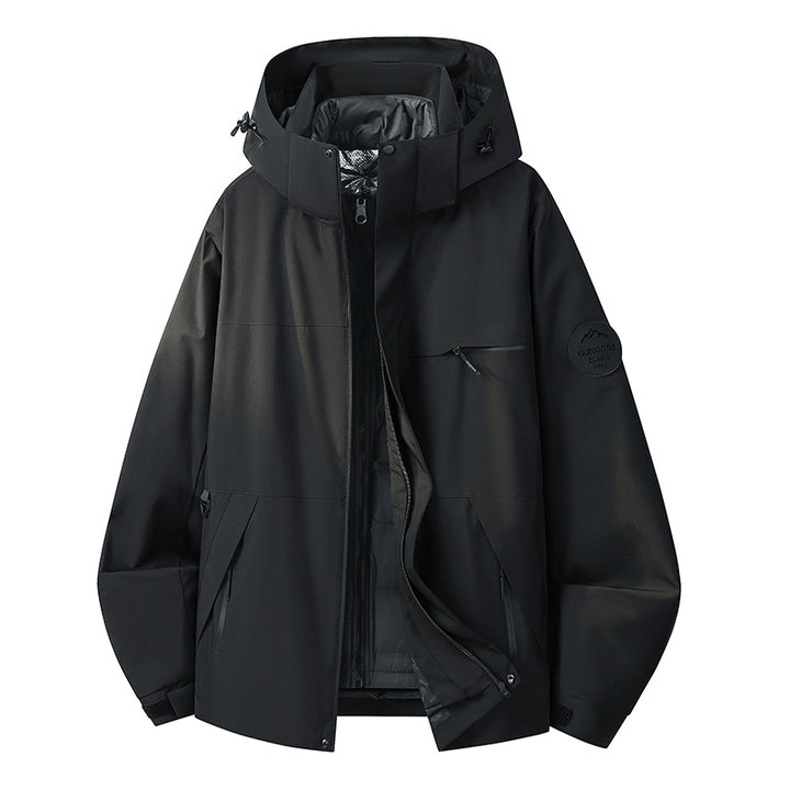 Men's waterproof three-layer hardshell jacket with adjustable hood, welded seams & multifunction pockets Mune Fashion