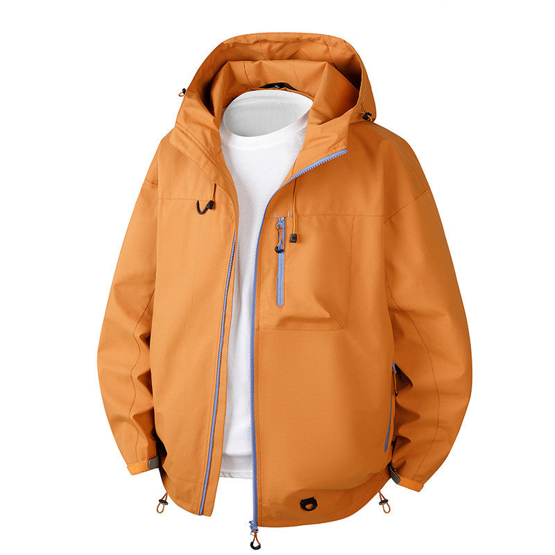 Men's Urban Protection Softshell Jacket with Adjustable Hood, Contrast Zippers, and Chest Pocket Mune Fashion