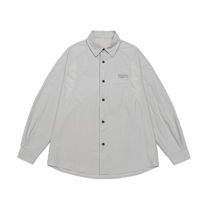 Unisex Light Overshirt in Coach Style with Shirt Collar and Chest Print Mune Fashion