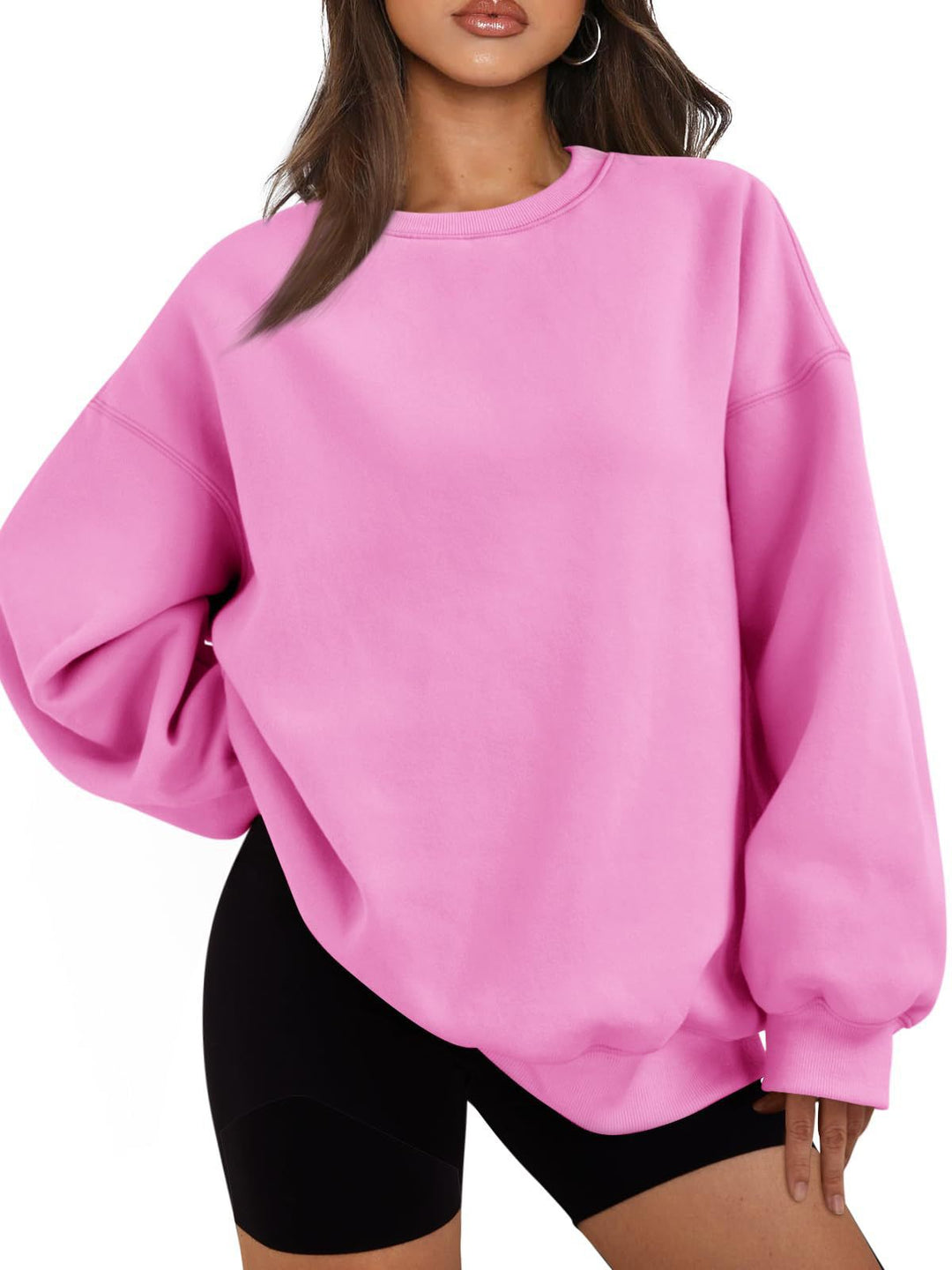 Women's Boxy Crewneck Sweatshirt with extra wide fit, raglan sleeves, and soft fleece lining Mune Fashion