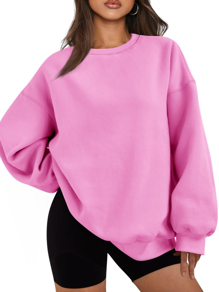 Women's Boxy Crewneck Sweatshirt with extra wide fit, raglan sleeves, and soft fleece lining Mune Fashion